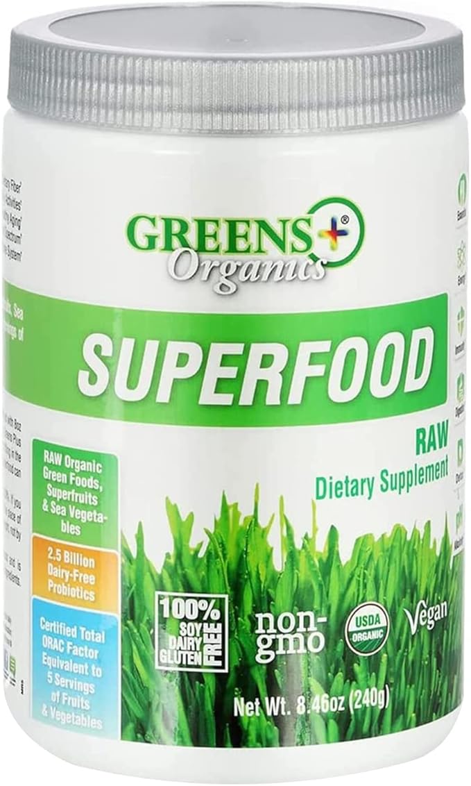 Greens+ Organic Reds Superfood Powder Organic RAW Superfood Powder Immune Support Energy Boost, Nutrition, Vibrant Health, Dietary Supplement, Vegan, Soy/Dairy/Gluten Free