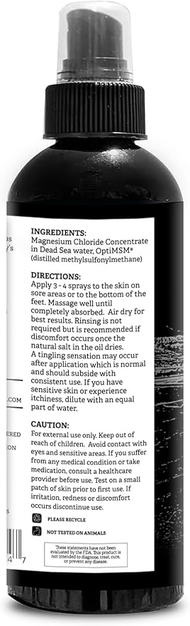 Aromasong Extra Strength Ultra-Pure Magnesium Spray + OptiMSM (23mg Magnesium in Each Spray) 8 Oz, Known to be Used for Leg Discomfort and Promotes Calm Sleep…