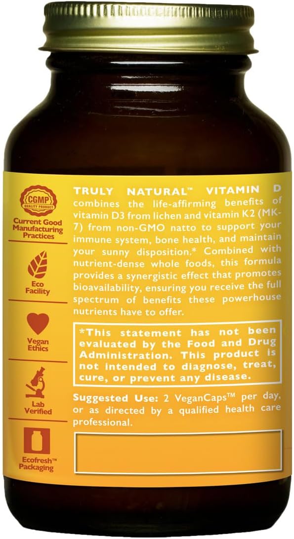 HealthForce SuperFoods Truly Natural Vitamin D - 60 Vegan Capsules