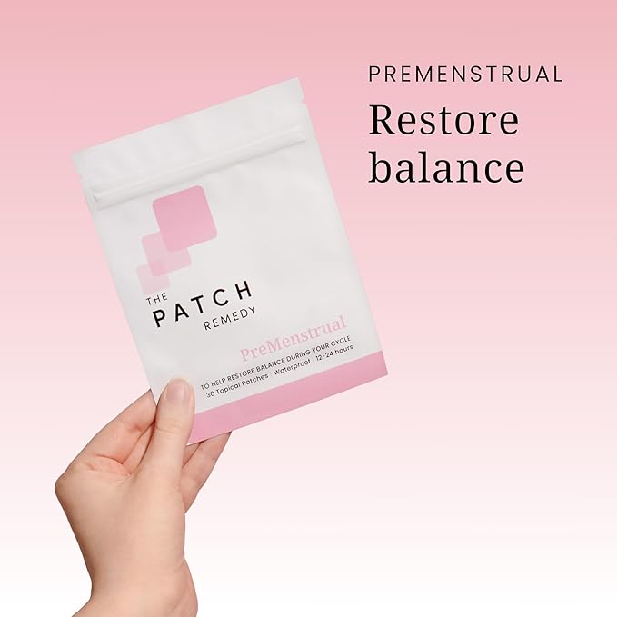 PreMenstrual Patch for Women - 30 Topical PMS Period Cycle Menstrual Patches, Vitex Chasteberry, Magnesium, Evening Primrose Oil, Dong Quai Extract, Curcumin, Vitamin B6 & E