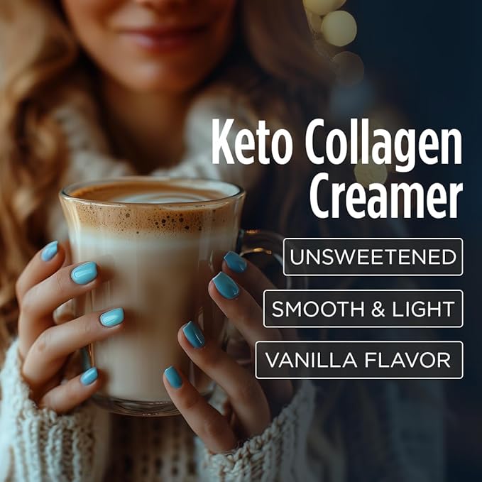 VitaCup Keto + Collagen Coffee Creamer Vanilla Flavor w/MCT, Collagen Protein, Coconut Water, L-Theanine for Keto Diet, Coffee, Smoothies, & Shakes, Dairy-Free, Gluten-Free, Soy-Free, 3 bags,10oz each
