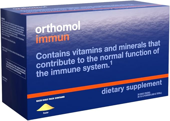 Orthomol Immun Powder, Immune Support Supplement, 30-Day Supply, Vitamins A, B, C, D, E, Zinc, Iodine