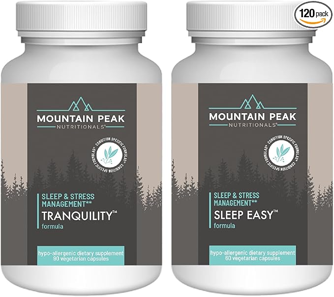 Mountain Peak Nutritionals Ultimate Relaxation Bundle - Tranquility & Sleep Easy - Promoting A Calm & Relaxed Mood for Better Rest - Sleep Support Supplements w/Vitamins B6 & B12