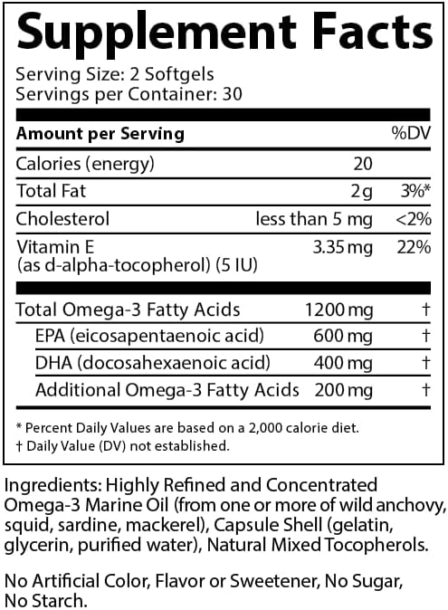 Doctor's Advantage Omega Shield Supplement - 60 Softgels, 30-Day Supply - Premium Mercury-Free Triglyceride Omega 3 Fish Oil for Optimal Heart and Eye Health