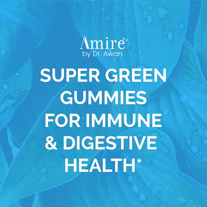 by Dr. Awan Super Greens Gummies, Fruits & Veggies Supplement, Green Superfood for Immunity, Metabolism, Liver Function & Nervous System, Essential 8 Greens, 240ct, 4-Months Supply