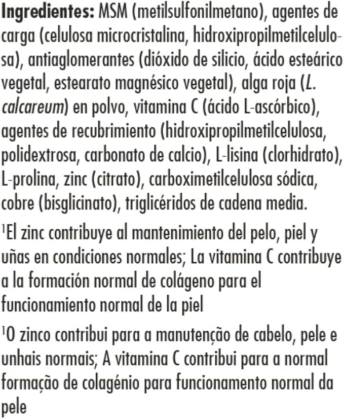 Solgar Skin, Nails & Hair, Advanced MSM Formula, 120 Tablets - Supports Collagen for Hair, Nail and Skin Health - Provides Zinc, Vitamin C & Copper - Non GMO, Vegan, Gluten & Dairy Free - 60 Servings ,Standard Packaging , 120 Count