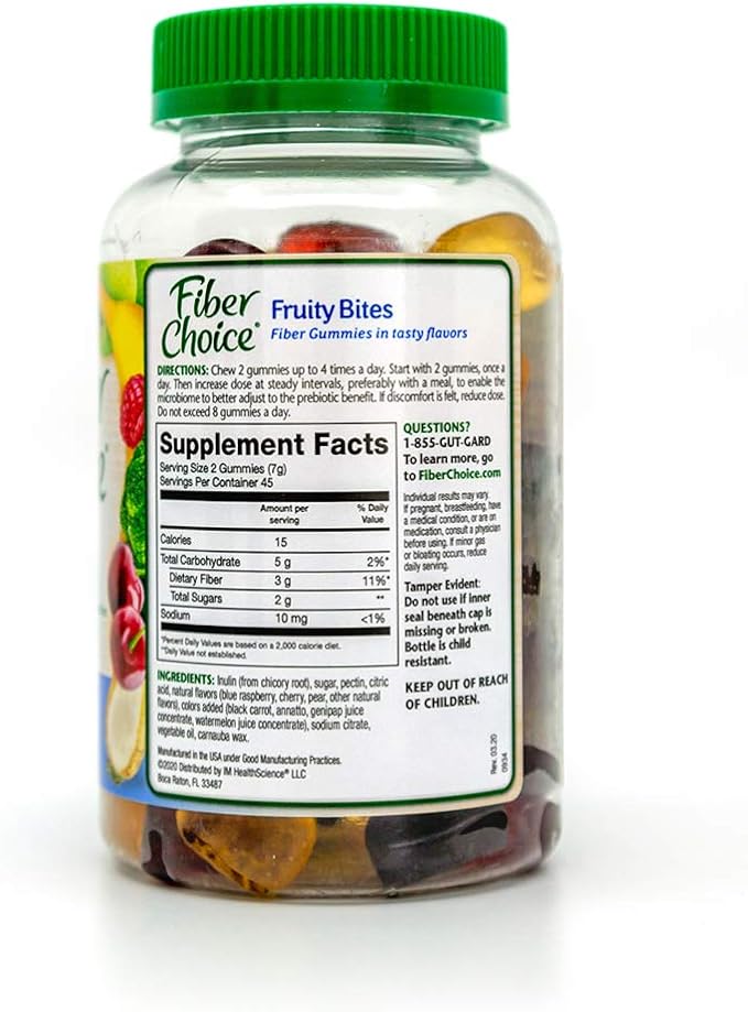 Fiber Choice Gummies Fruity Bites, Assorted Fruit, 90 Gummies