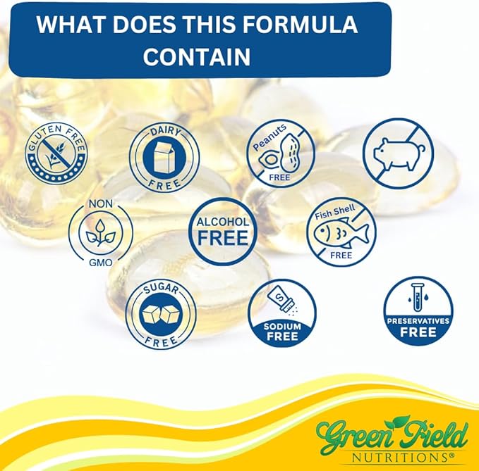 Greenfield Nutritions Halal Vitamin D3 2000 IU Softgel - 50 mcg High Potency D3, 120 Unflavored Mini Softgels - Halal Vitamins D with Halal Beef Gelatin, Supports Immune Bone Teeth Brain and Hair