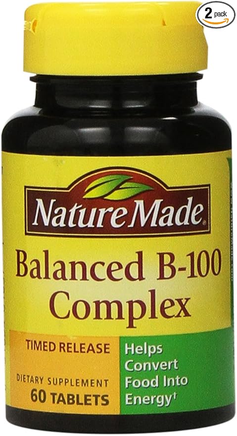 Nature Made Time-Release Balanced B-100, 60 Tablets (Pack of 2)