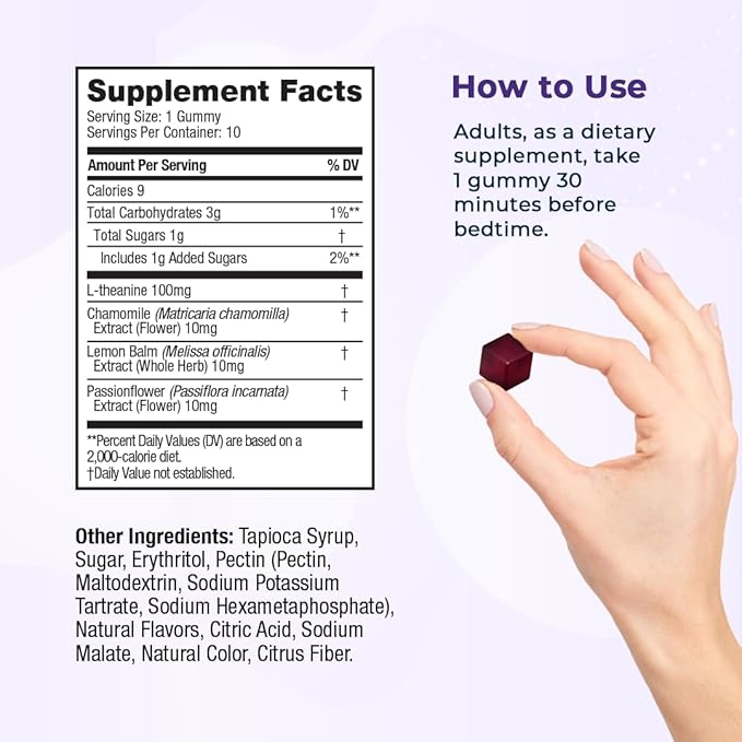 VitaMedica Snooze Bites - Melatonin-Free Sleep Gummies - Sample Pack - 10 Gummies