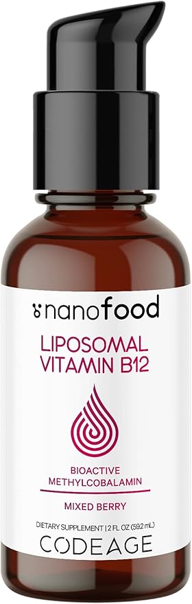 Codeage Liquid Vitamin B12 Methylcobalamin Supplement, 2-Month Supply, Bioavailable Methyl B12, Vegan Non-GMO, 2 fl oz