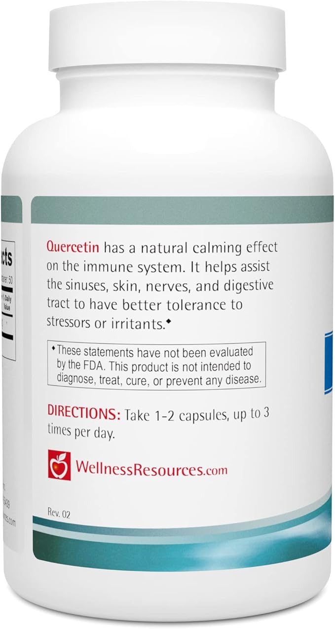 Wellness Resources Quercetin - Immune, Sinus and Allergy Support 1000mg per Serving - (100 caps/50 Servings) Vegan, Non-GMO