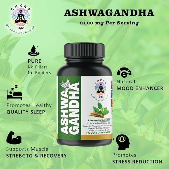 XTRAKT Ashwagandha Supplements Equivalent 10,000mg - 120 Ashwagandha Vegan Capsules - Organic Ashwagandha Powder and Root Extract Capsules - Stress Relief Supplement, Mood Enhancer - 4 Month Supply