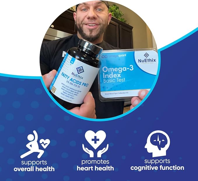 NuEthix Formulations Fatty Acids Pro EPA-DHA Fish Oil Dietary Supplement, Super Concentrated and Purified Fish Oil Blend for Optimal Wellness, 90 Gel Capsules