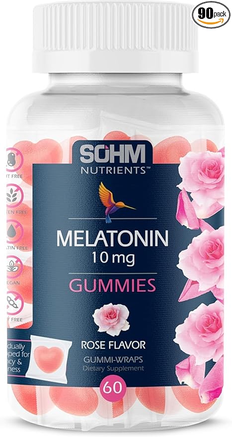 Melatonin Gummies, 60 Count, Supports Healthy Sleeps, Nighttime Solution to Enhance Sleep Quality Melatonin Gummies for Adults Vegetarian Without Gluten