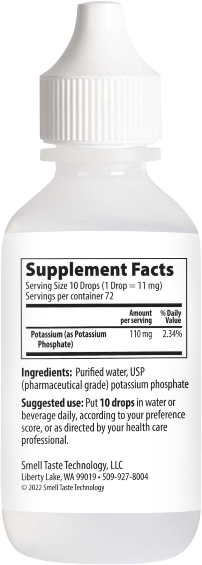 Taste N' Score Potassium Liquid Ionic Mineral Supplement; 100% Pure; 110 mg; 72 Servings