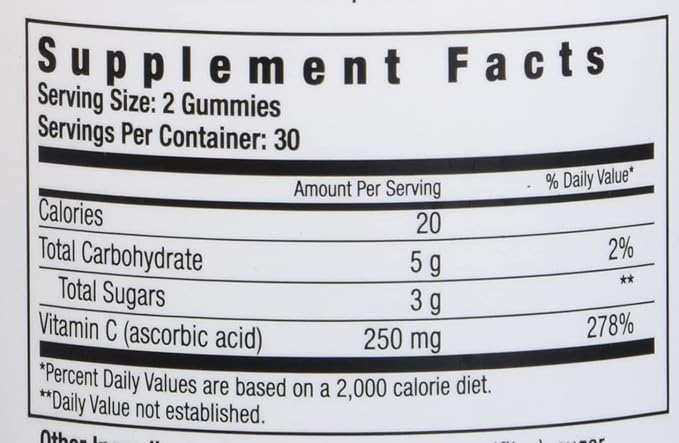 NutritionWorks Vitamin C 250 mg Gummies, Supports Immune Health, Packed with Potent Antioxidants, 60 Gummies