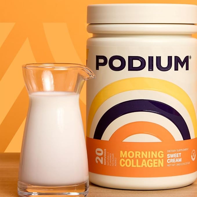 Podium Nutrition, Morning Collagen, Sweet Cream, 20 Servings, Collagen Protein, Gluten Free, Soy Free