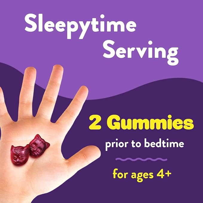 L'il Critters PJ Masks Gummy Melatonin Supplement for Kids, Drug-Free Sleep Support, 60 Gummies (Pack of 2)