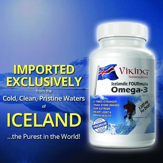 Icelandic Fourmula Quadruple Strength Omega-3 Fish Oil 3000mg High DHA & EPA 90 Softgels