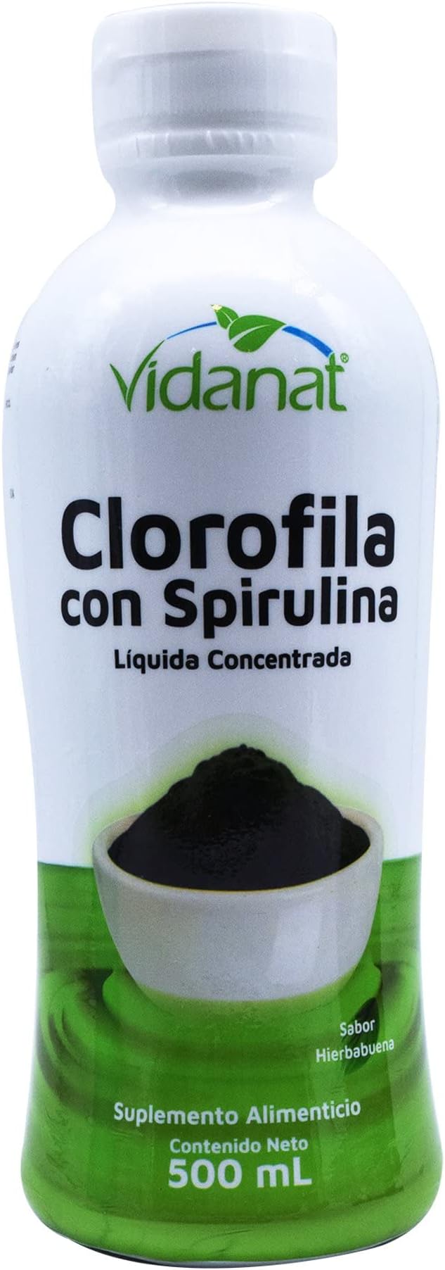 Vidanat Liquid Chlorophyll with Spirulina – Mint Flavor – 500ml (16.9 fl oz) – 100 Servings – Natural Detox & Cleanse, Immunity Support & Energy Booster