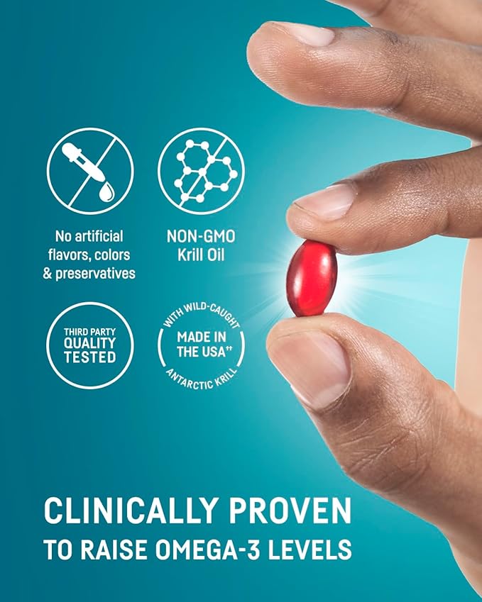 Kori Krill Oil Omega 3 Supplement, Antarctic Krill Oil with Superior Absorption vs Fish Oil Alternative, 400 mg Softgels, 90 Softgels, EPA & DHA