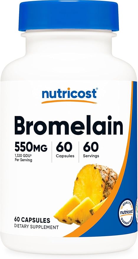 Nutricost Bromelain Capsules (60 Capsules) - 550 MG Per Serving, Vegan, Non-GMO, GMP Compliant
