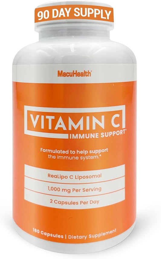 Macuhealth Liposomal Vitamin C 1000MG Per Serving - High Bioavailablity Vitamin with Fat-Soluble Antioxidants and Enhanced Absorption - 3 Month Supply