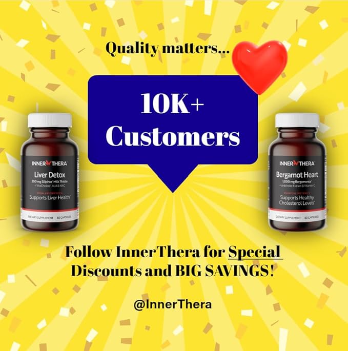 Bergamot Heart -1000mg Certified Bergamonte Citrus Bergamot - Cardiologist Developed & Clinically Proven - Highest Polyphenols - Supplement for High Cholesterol & Heart Health