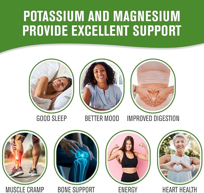NaturalSlim Potassium Magnesium Supplement 100 Capsules – MagicMag C Magnesium Citrate Supplements for Sleep Support, Heart Health, and Muscle Cramp Relief | Gluten-Free 1 Pack