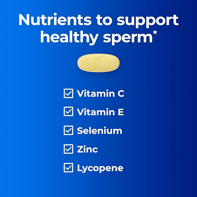 One A Day Men's Pre-Conception Health Multivitamin to Support Healthy Sperm, Supplement for Men with Vitamin C, Vitamin E, Selenium, Zinc, and Lycopene, 30 Count