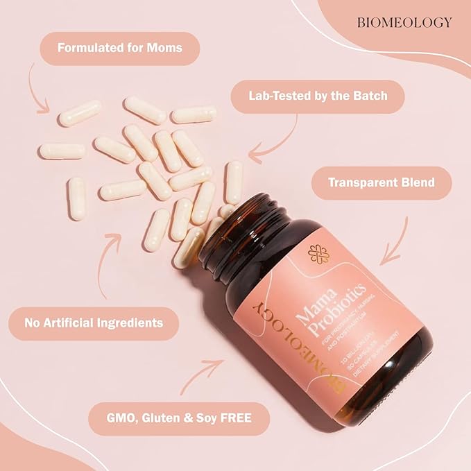 Probiotics for Pregnancy, Postpartum, and Breastfeeding | Supports Digestive and Immune Health for Mom and Baby | Morning Sickness Relief | Take with Prenatal Vitamins | 30 Capsules
