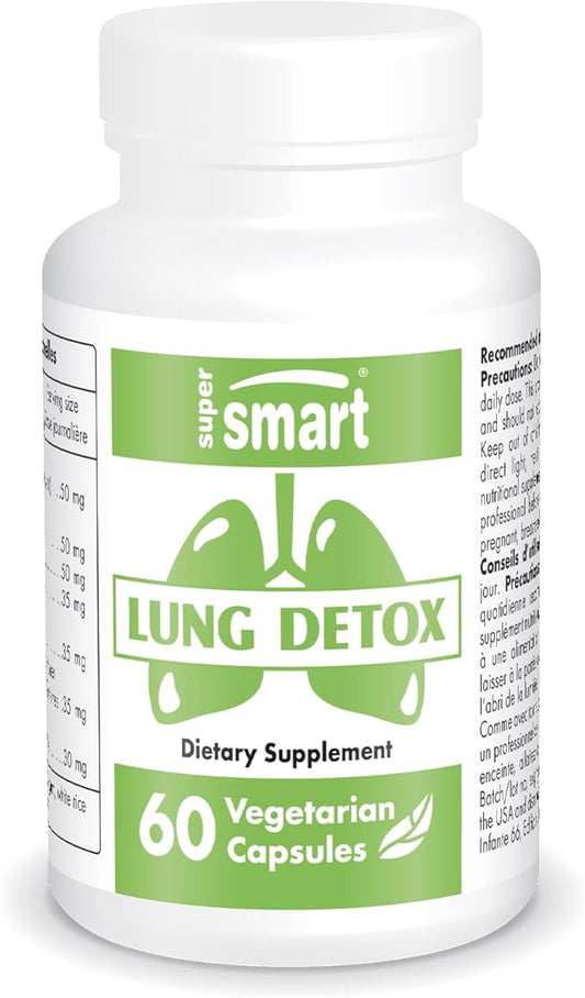 Supersmart - Lung Detox (Advanced Formula) - with Quercetin, Bromelain, Curcuminoids, EGCG | Non-GMO & Gluten Free - 60 Vegetarian Capsules
