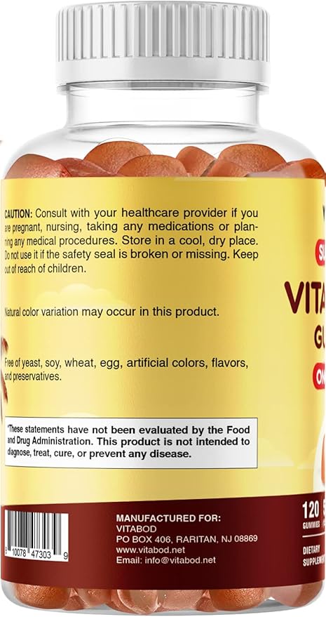 Sugar-Free Vitamin D3 50,000 IU Weekly Gummies – 120 Count Bone, Teeth, and Immune Support – Non-GMO, Easy-to-Chew Supplement