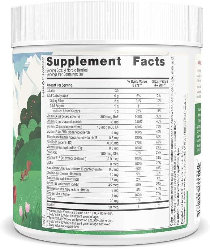 Nordic Naturals Nordic Berries, Cherry Berry - 120 Gummy Berries - Great-Tasting Multivitamin for Ages 2+ - Growth, Development, Optimal Wellness - Non-GMO, Vegetarian - 30 Servings
