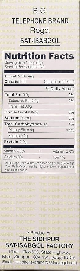 Sat Isabgol Psyllium Husk (Sat-Isabgol), 200gm, Pack of 200 Grams