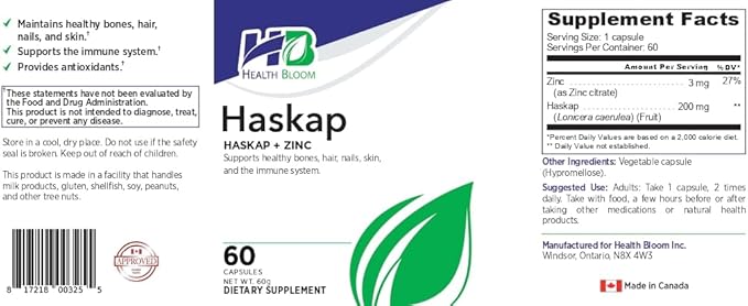 Haskcap | Health Bloom | 60 Capsules | Vitamins and Minerals Capsules |