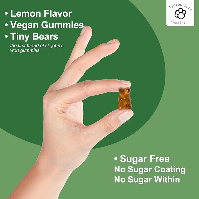 St John's Wort Gummies 500mg, Sugar Free and Cordyceps Gummies, Sugar Free 10x Blend Mushroom Gummies