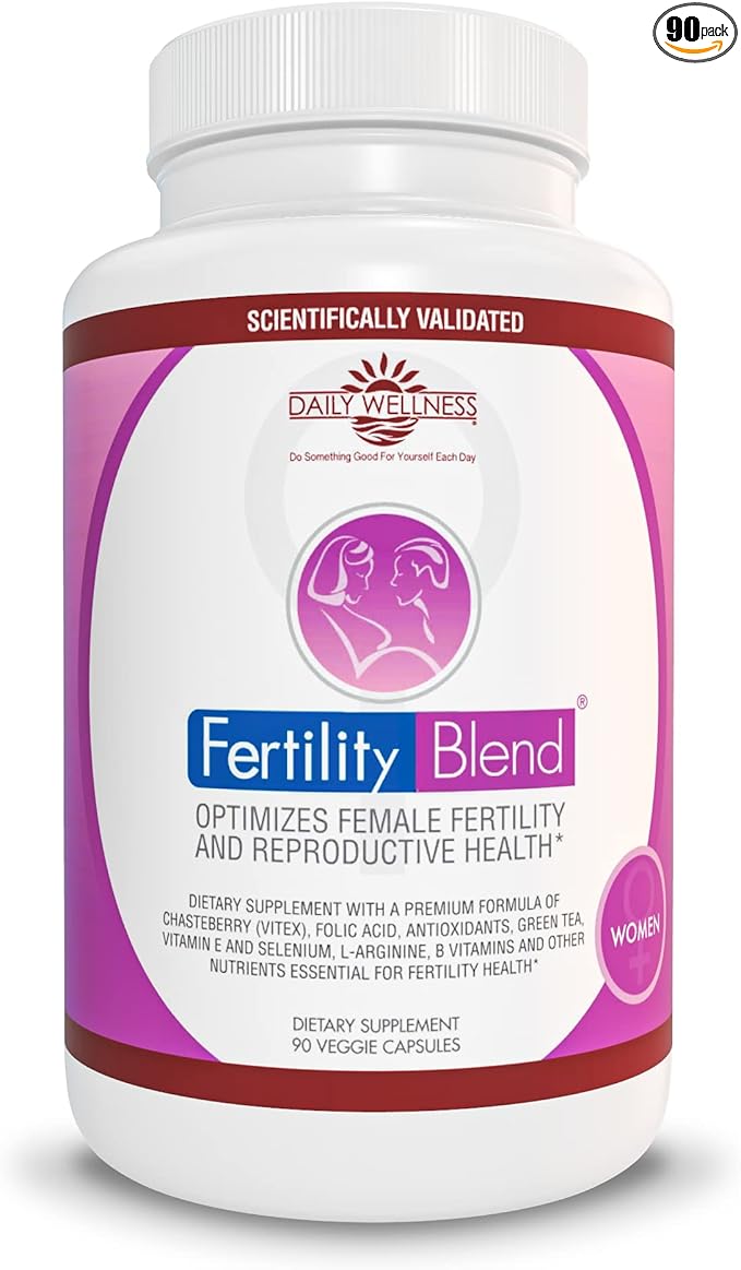 Daily Wellness Fertility Blend for Women - Fertility Supplements for Women, Conception Fertility Prenatal Vitamins, Trying to Conceive Progesterone Supplements, Cycle Support Conception Pills - 1 Pack
