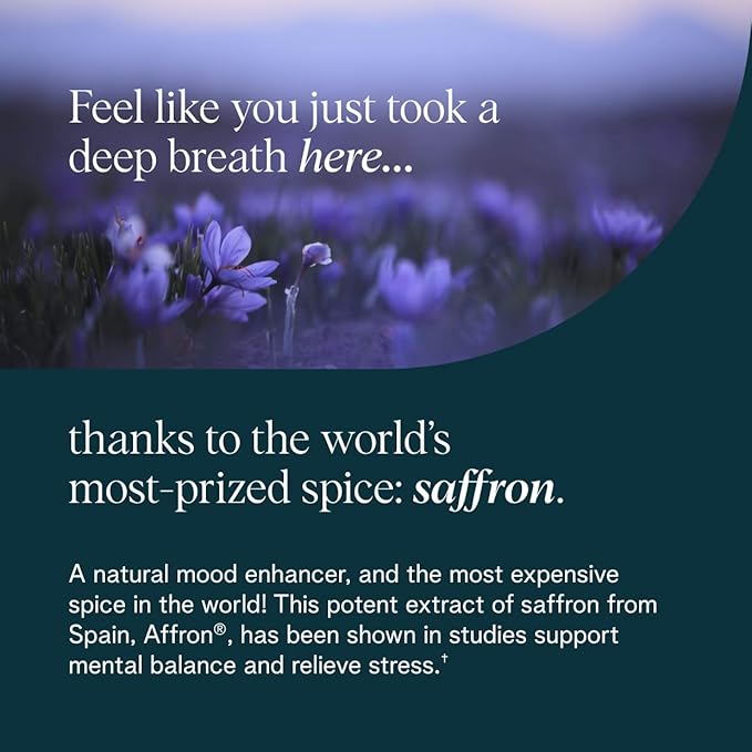 Ora Organic - Stress Relief Supplement - Supports Mood & Mental Focus - Feel Calm & Relaxed - Sensoril Ashwagandha, Saffron, Ginseng, L-Theanine, Lemon Balm - 60 Capsules