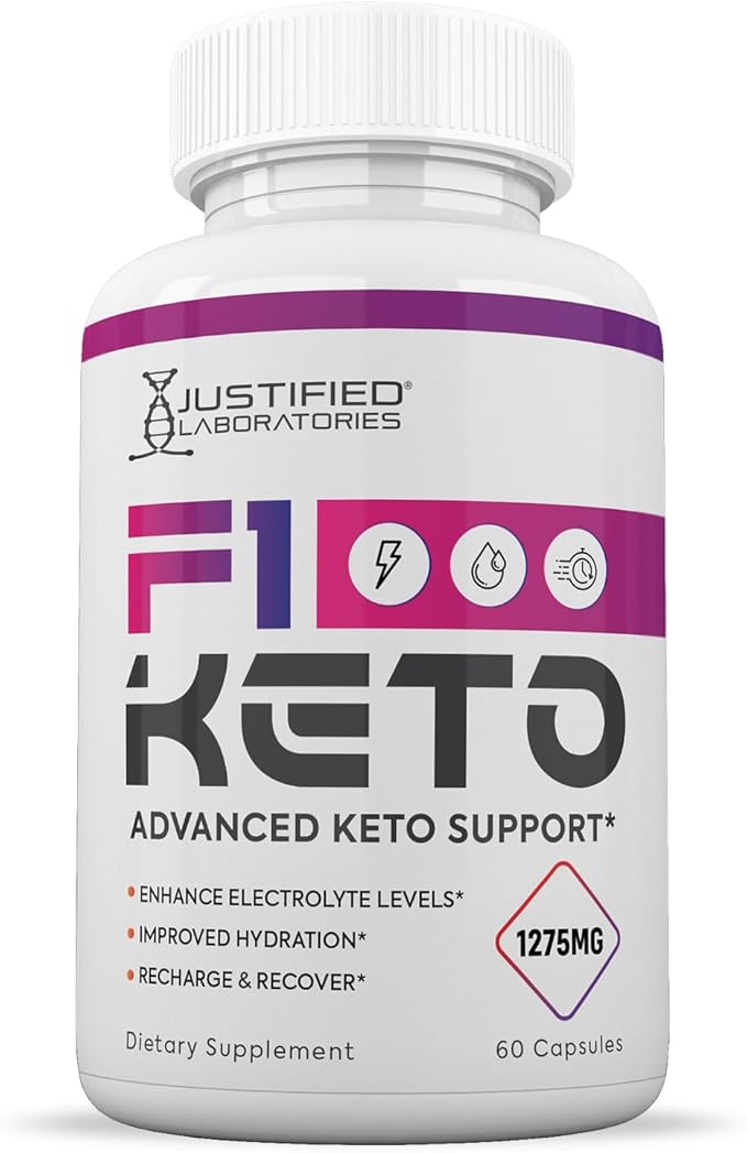 F1 Keto Pills 1275MG New & Improved Formula Contains Apple Cider Vinegar Extra Virgin Olive Oil Powder Green Tea Leaf 60 Capsules