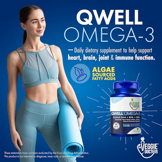 Vegan Omega 3 Supplement - Omega 3 Fish Oil Alternative - No Carrageenan – Plant Based Algae Omega3 Fatty Acid Supplements - DHA, EPA, DPA - Heart, Brain, Joint, Eye, Immune Support
