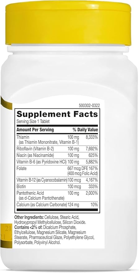 21st Century B 100 Complex Prolonged Release Caplets, 60 Count (Pack of 1)