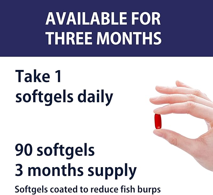 Dr. Brian Royal Red Omega 3 1200, Fish Oil Supplement with EPA and DHA Omega 3 Fish Oil Contain Vitamin D,E Omega 3 Support for Physical Health - 90 Soft Gels