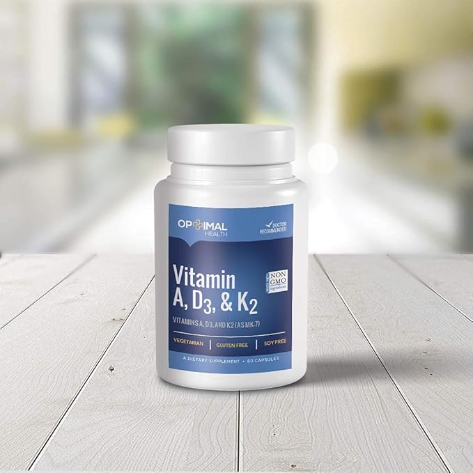 Vitamin ADK Supplement with Vitamins A, 5000IU Vitamin D3, and 500mcg Vitamin K2 (as MK-7) | Immune, Heart, & Bone Support | Non GMO | Gluten & Soy Free