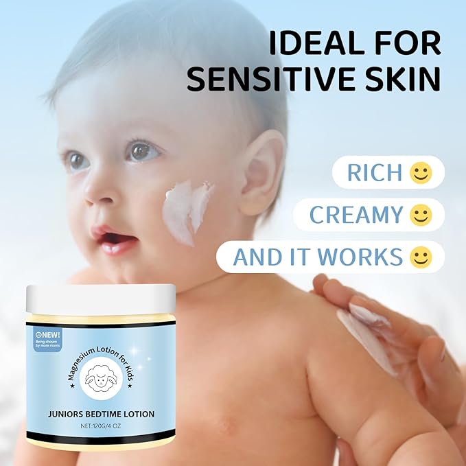 Magnesium Lotion for Kids - Magnesium Lotion for Sleep- Soothing Relief & Relaxation -Topical magnesium lotion helps children sleep peacefully before bed and at night - Without Melatonin
