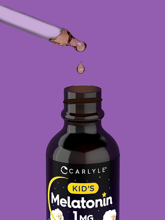 Carlyle Kids Melatonin Liquid | 1 fl oz | Two Pack | Fruit Flavor | Drug Free Childrens Supplement