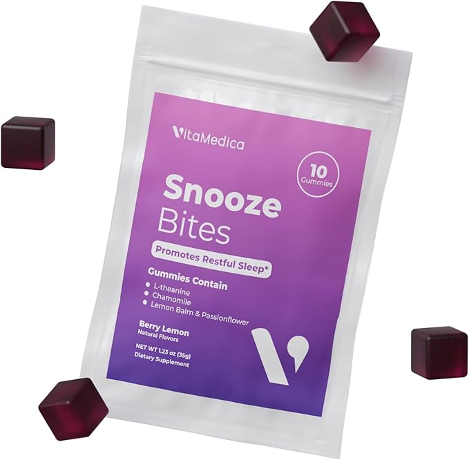 VitaMedica Snooze Bites - Melatonin-Free Sleep Gummies - Sample Pack - 10 Gummies