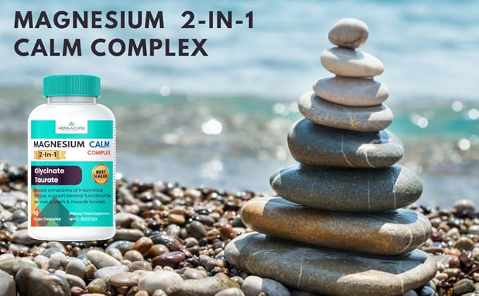 Magnesium CALM Complex 2 in 1 Glycinate and Taurate 90 units USA sourced ingredients Only New 2024