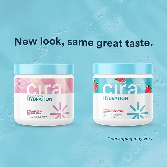 Cira Hydration Powder (45 Servings) - Electrolyte Drink Mix with Himalayan Salt for Dehydration Relief and Recovery - Strawberry Margarita